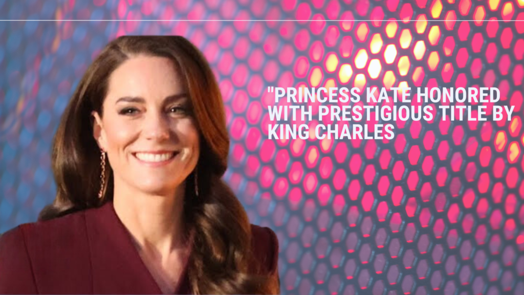 Royal Recognition for Princess Kate with glitter background